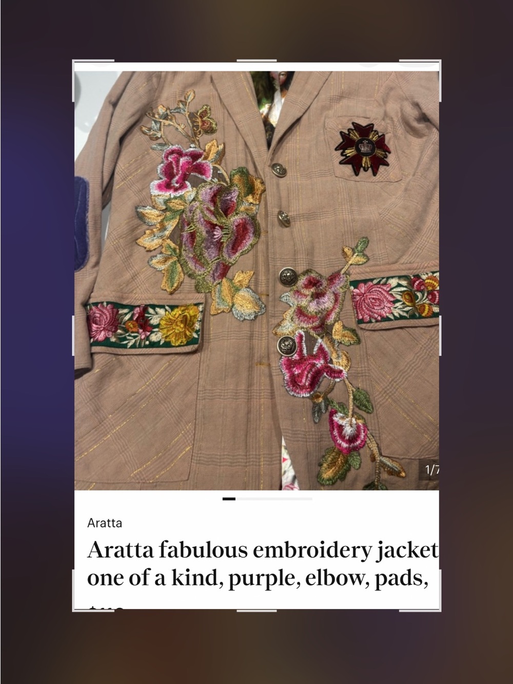 Aratta Taupe Jacket with Subtle Gold Threading